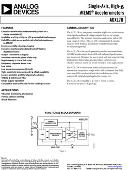ADXL78. Single-Axis, High-g, iMEMS® Accelerometers