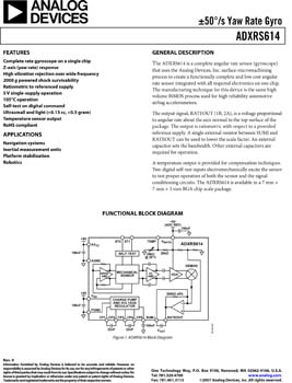 ADXRS614. ±50°/s Yaw Rate Gyro