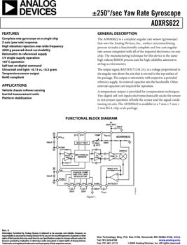 ADXRS622. ±250°/sec Yaw Rate Gyroscope