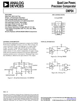 CMP04. Quad Low Power, Precision Comparator