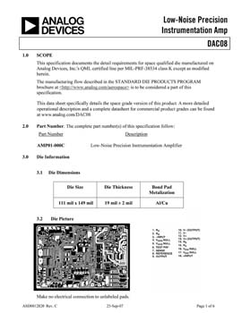 DAC08S. Aerospace 8-Bit High Speed Multiplying DAC