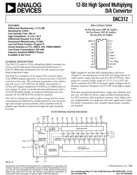 DAC312. 12-Bit High Speed Multiplying D/A Converter