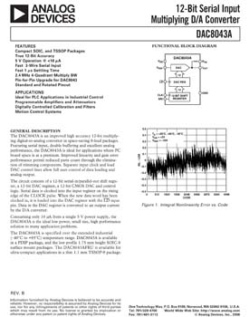 DAC8043A. 12-Bit Current-Out DAC in TSSOP-8 Package