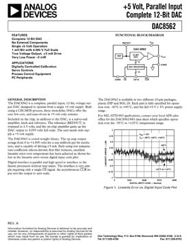 DAC8562. +5 Volt, Parallel Input Complete 12-Bit DAC