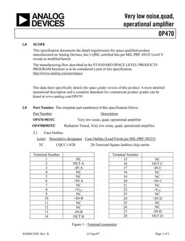 OP470S. Aerospace Very Low-Noise Quad Op Amp