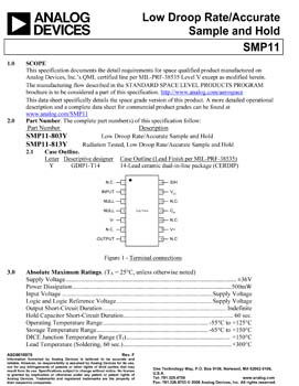 SMP11S. Aerospace Low Droop Rate/Accurate Sample/Hold Amp