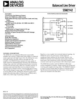 SSM2142. Balance Line Driver