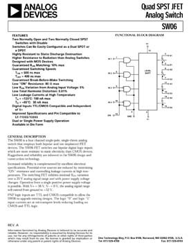 SW06. Quad SPST JFET Analog Switch